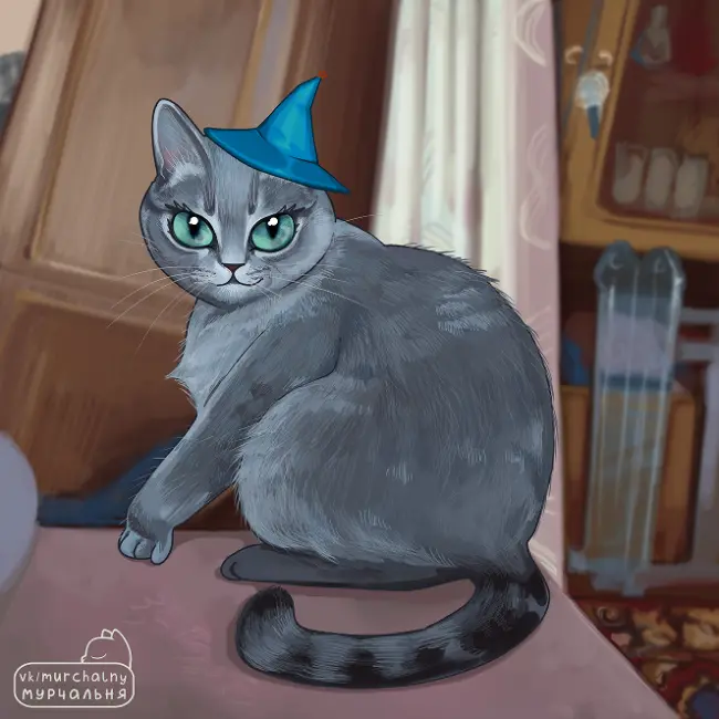 Открытка "голубая шляпа"