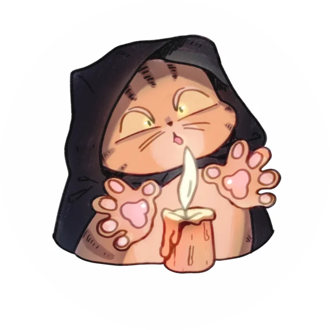 Значок 56мм "Котик"