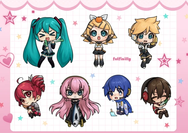 Стикерпак А6 "Vocaloid ˖ ݁♬⋆.˚𝄞"