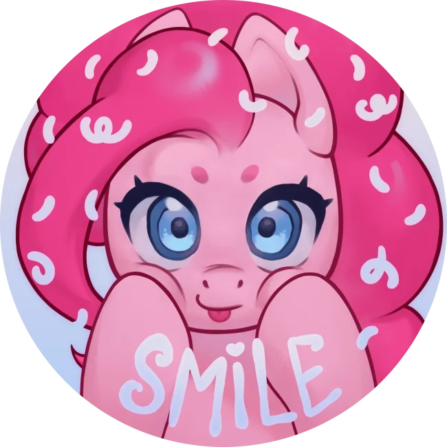 Значок 56мм "Smile ₍₍⚞(˶>ᗜ<˶)⚟⁾⁾"